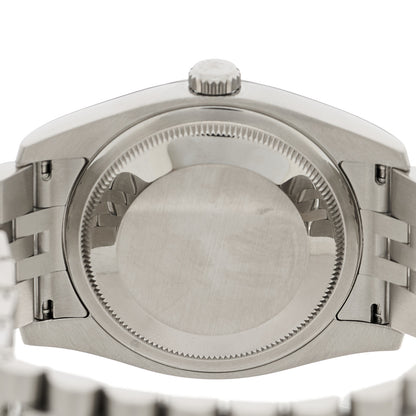 Rolex Stainless Steel 18K White Gold Diamond 36mm Oyster Perpetual Datejust Watch Black 116234 4 of 5