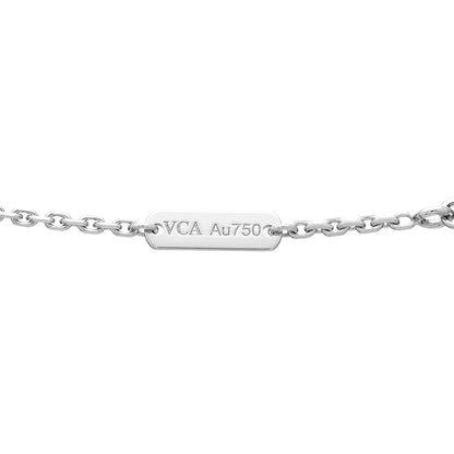 Van Cleef & Arpels 18K White Gold Chalcedony Vintage Alhambra Pendant Necklace 5 of 6