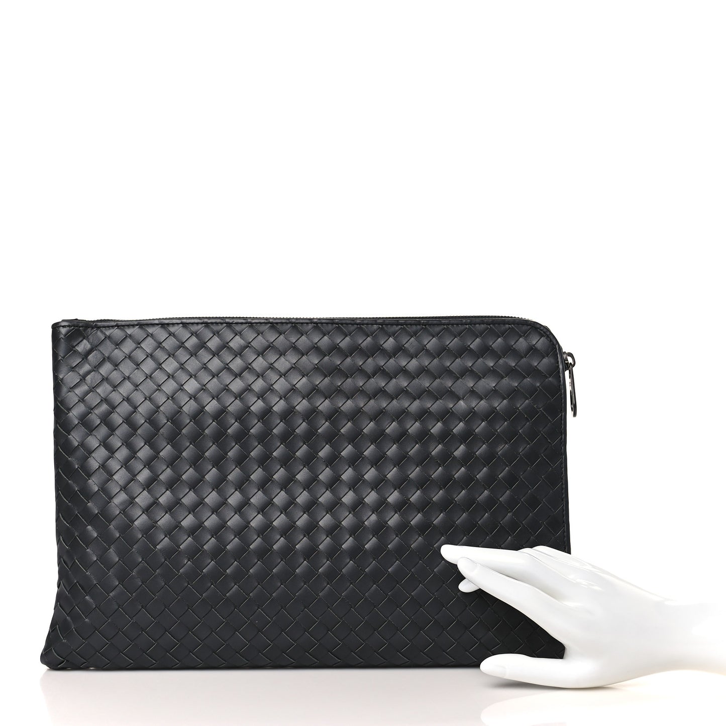 Nappa Intrecciato Document Case Grey
