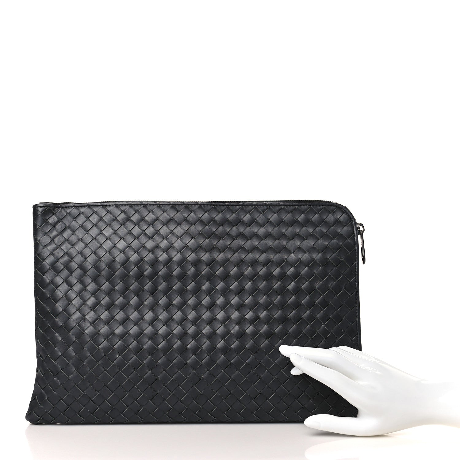 Bottega Veneta Nappa Intrecciato Document Case Grey 2 of 9