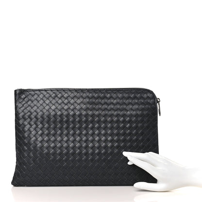 Bottega Veneta Nappa Intrecciato Document Case Grey 2 of 9