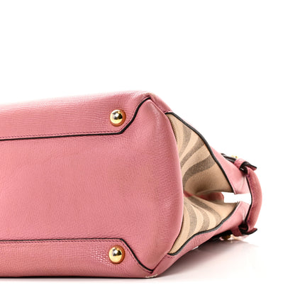Burberry Derby Calfskin House Check Medium Banner Tote Mauve Pink 9 of 11