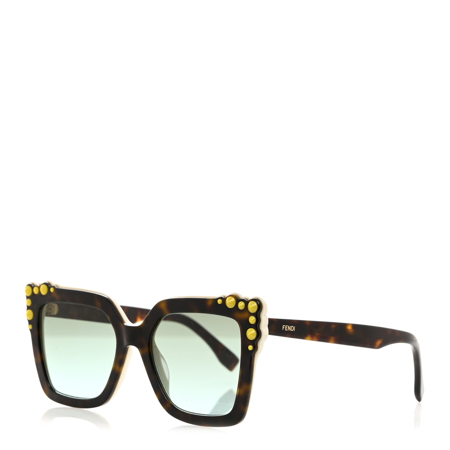 Studded Square Cat Eye Sunglasses FF 0260/S Havana