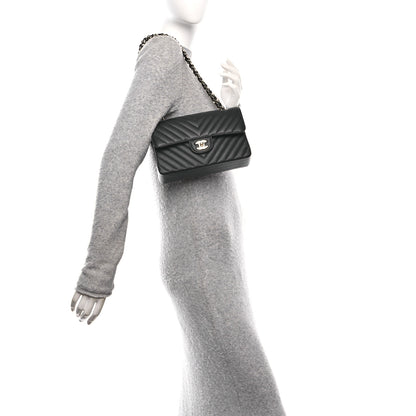 Chanel Caviar Chevron Quilted Small Double Flap Black 3 of 21