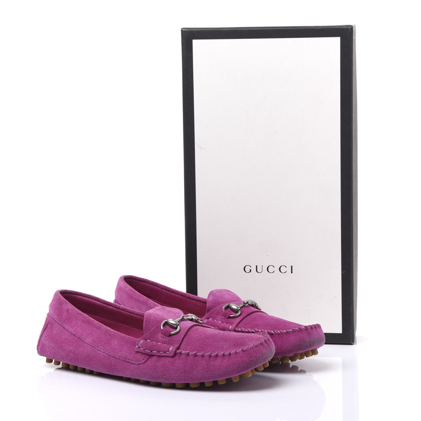 Suede Womens Horsebit Driver Loafer 35.5 New Rosette