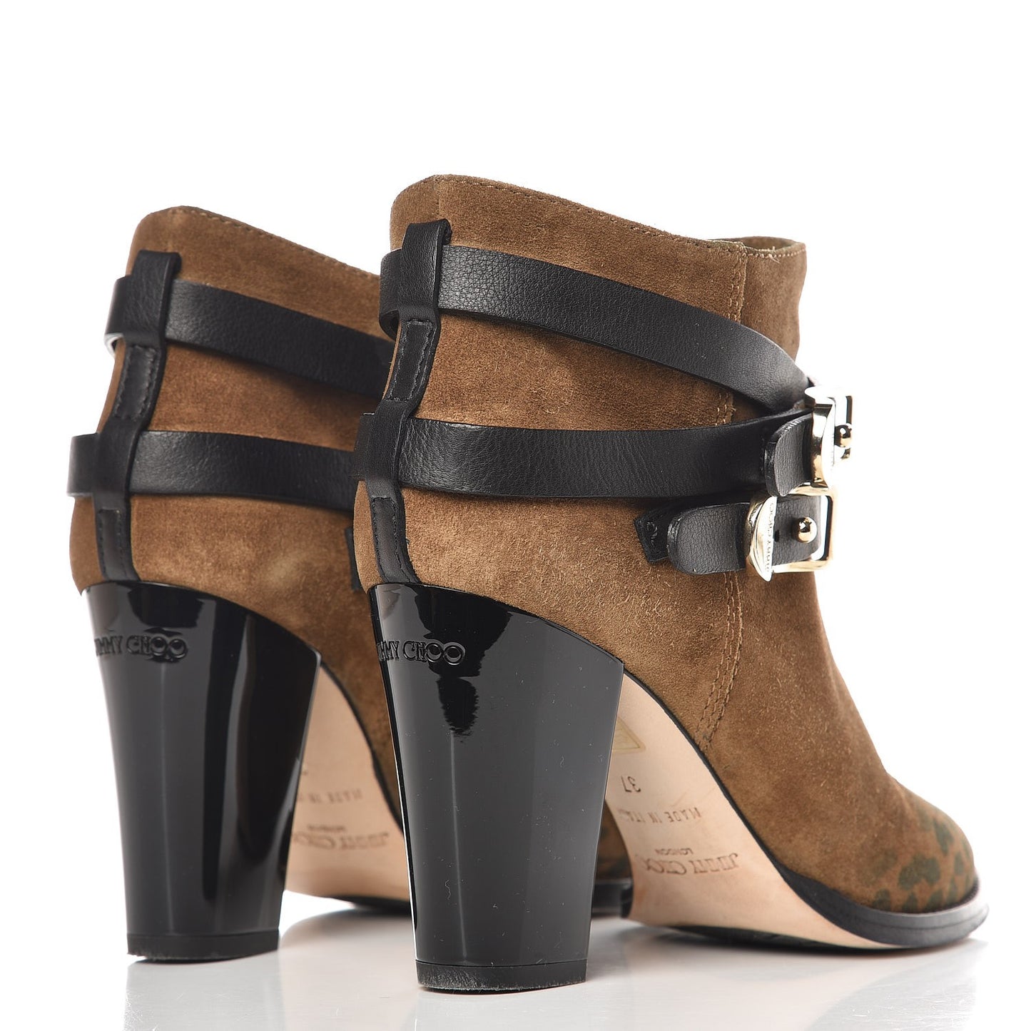 Suede Leopard Print Melba Ankle Boots 37 Brown