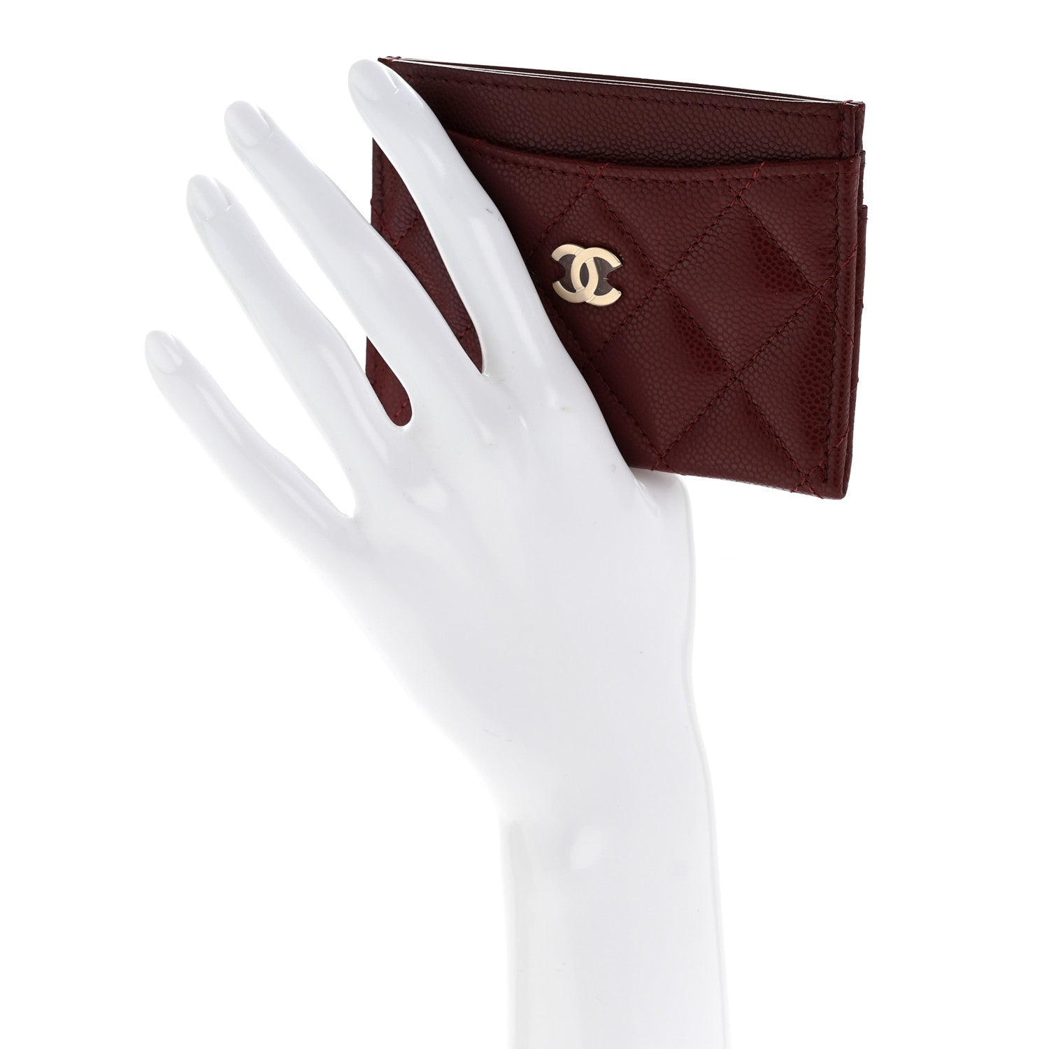 Chanel Caviar Quilted Card Holder Burgundy 2 of 10