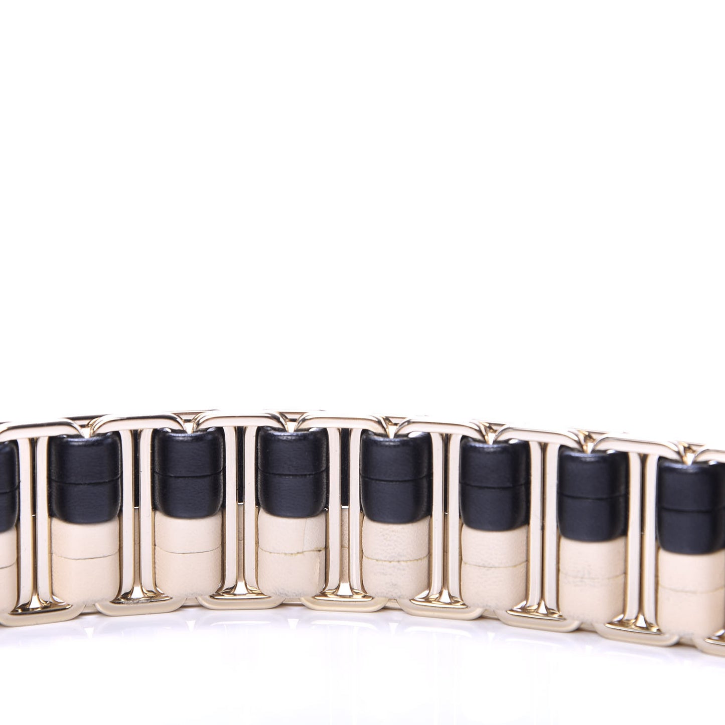 Lambskin Metal Belt 85 34 Black Beige