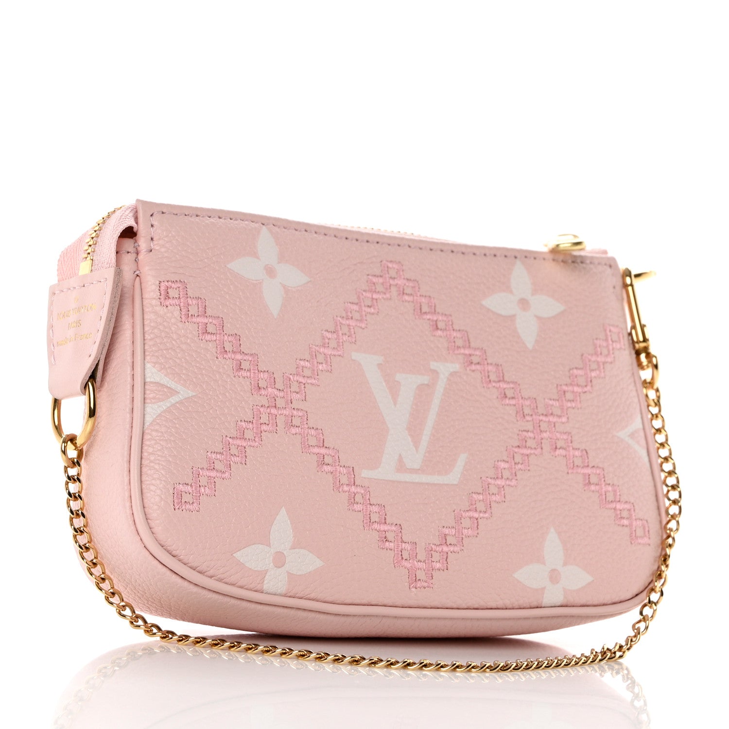 Louis Vuitton Empreinte Monogram Giant Broderies Mini Pochette Accessories Pink Creme 3 of 7