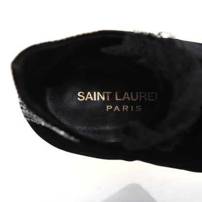 Saint Laurent Velluto Master Crystal Embellished Blaze 45 La Strass Ankle Boots 39 Black 7 of 9