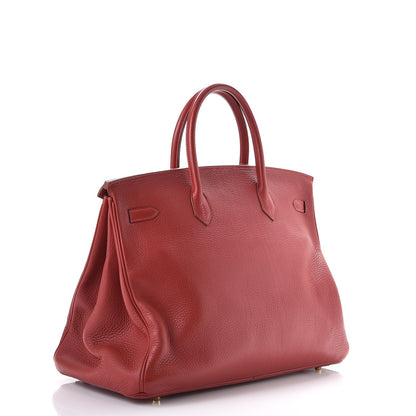 Hermes Taurillon Clemence Birkin 40 Rouge Casaque 3 of 46