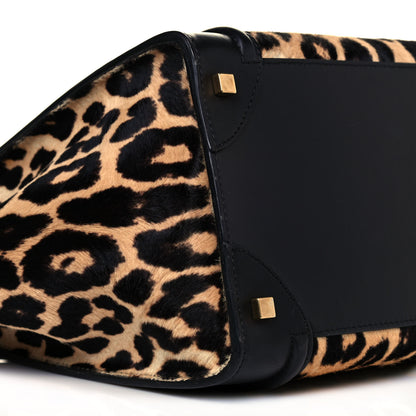 Celine Leopard Pony Hair Mini Luggage Brown 8 of 11