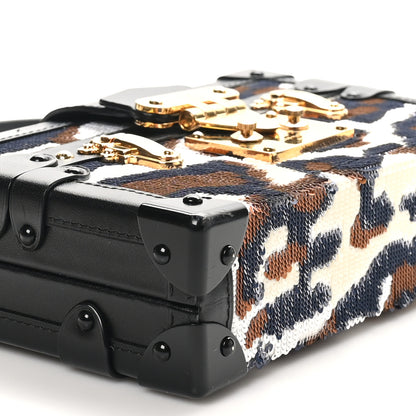 Louis Vuitton Sequins Leopard Petite Malle Black Navy 8 of 9