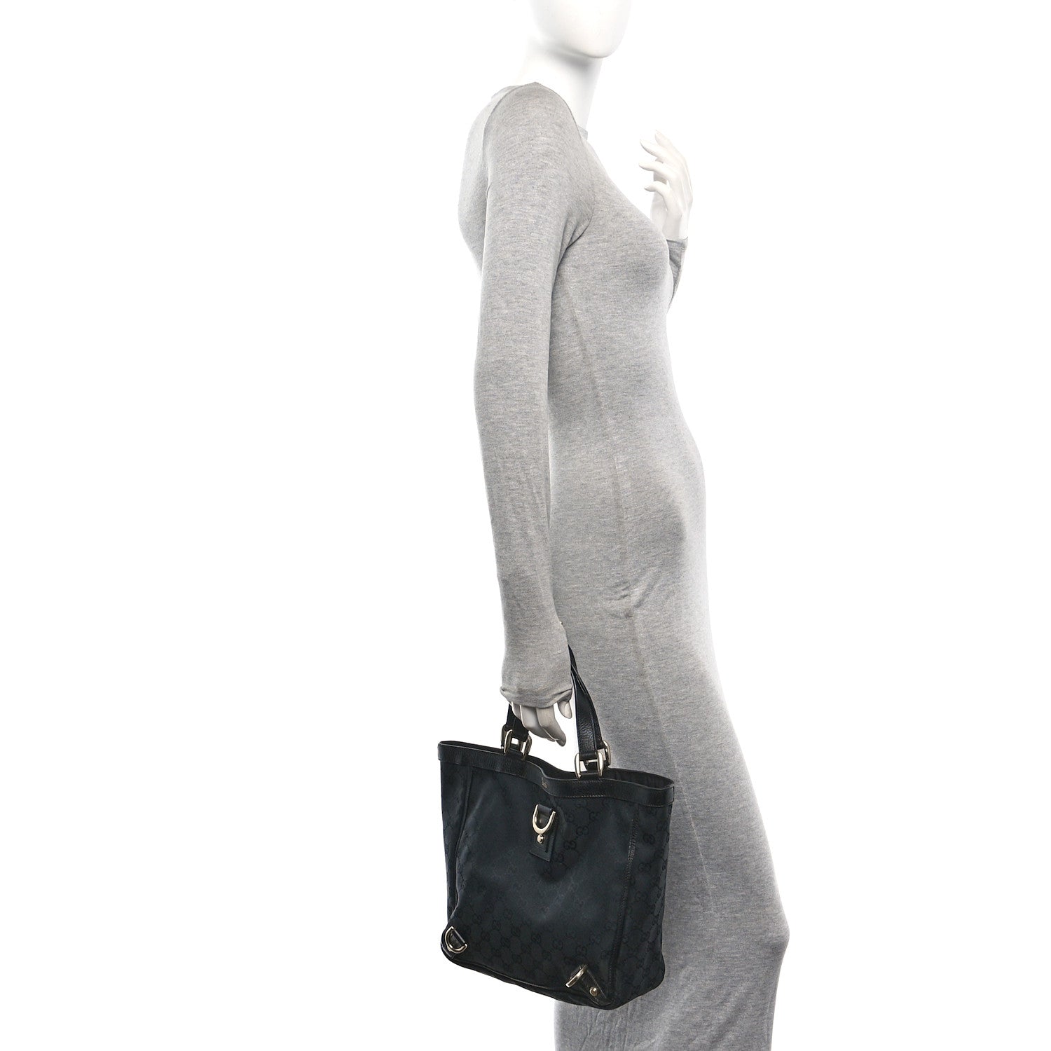Gucci Monogram Small Abbey Tote Black 2 of 10