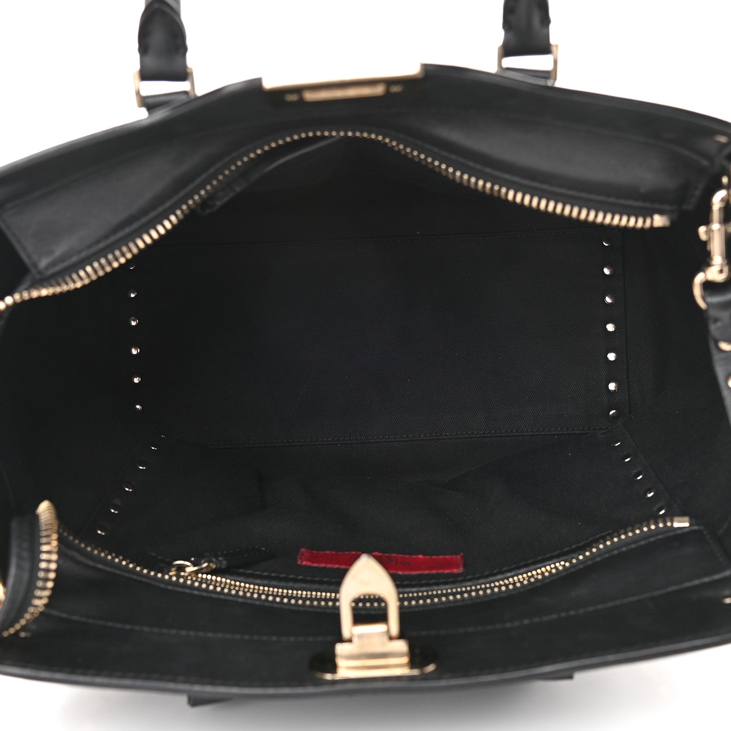 Valentino Garavani Vitello Rockstud Double Handle Tote Black 5 of 16