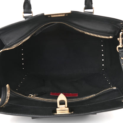 Valentino Garavani Vitello Rockstud Double Handle Tote Black 5 of 16