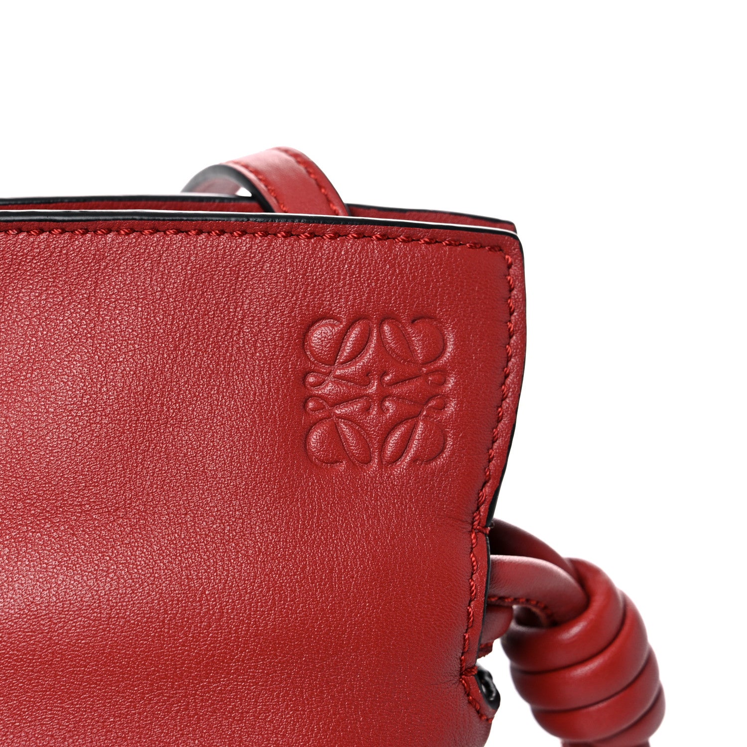 Loewe Calfskin Mini Flamenco Knot Clutch Red 9 of 9