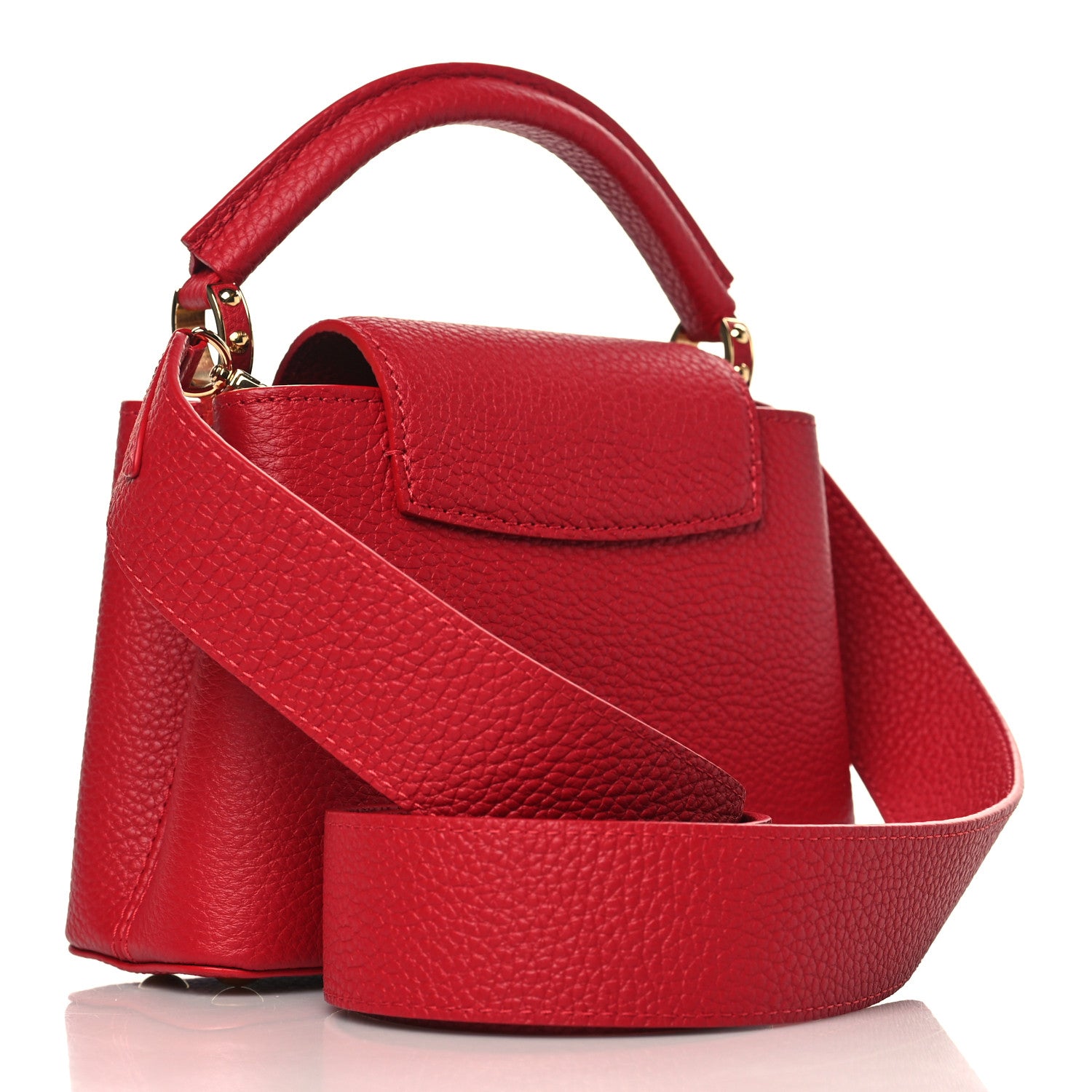 Louis Vuitton Taurillon Mini Capucines Scarlet 3 of 8
