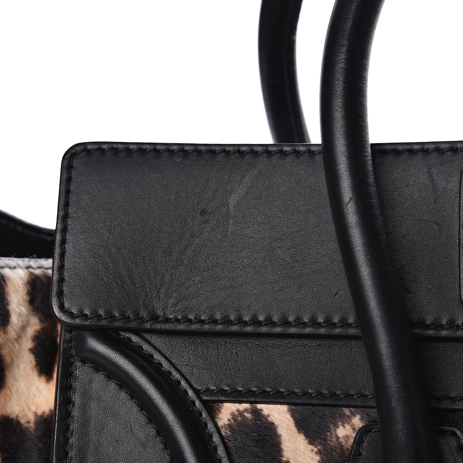 Celine Leopard Pony Hair Mini Luggage Brown 9 of 13