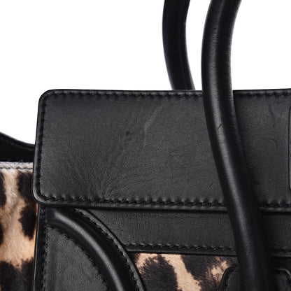 Celine Leopard Pony Hair Mini Luggage Brown 9 of 13