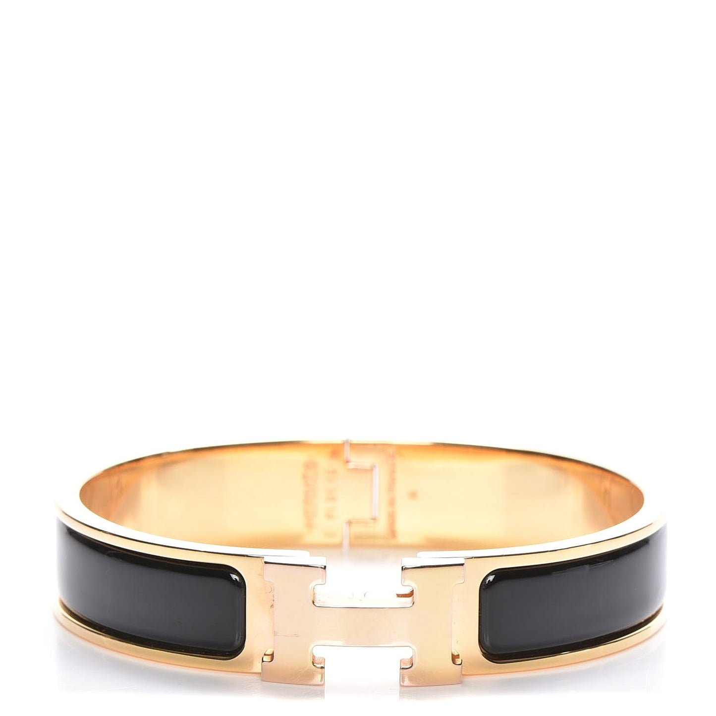 Enamel Narrow Clic Clac H Bracelet PM Black