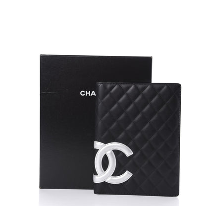 Chanel Calfskin Quilted Large Cambon Agenda Planner Black Silver 9 of 9