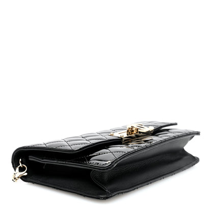 Chanel Patent Quilted Golden Class Wallet on Chain WOC Black 3 of 10