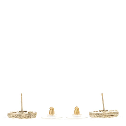 Chanel Crystal CC Earrings Light Gold 3 of 4