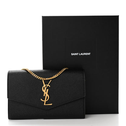 Saint Laurent Grain de Poudre Uptown Chain Wallet Black 11 of 11