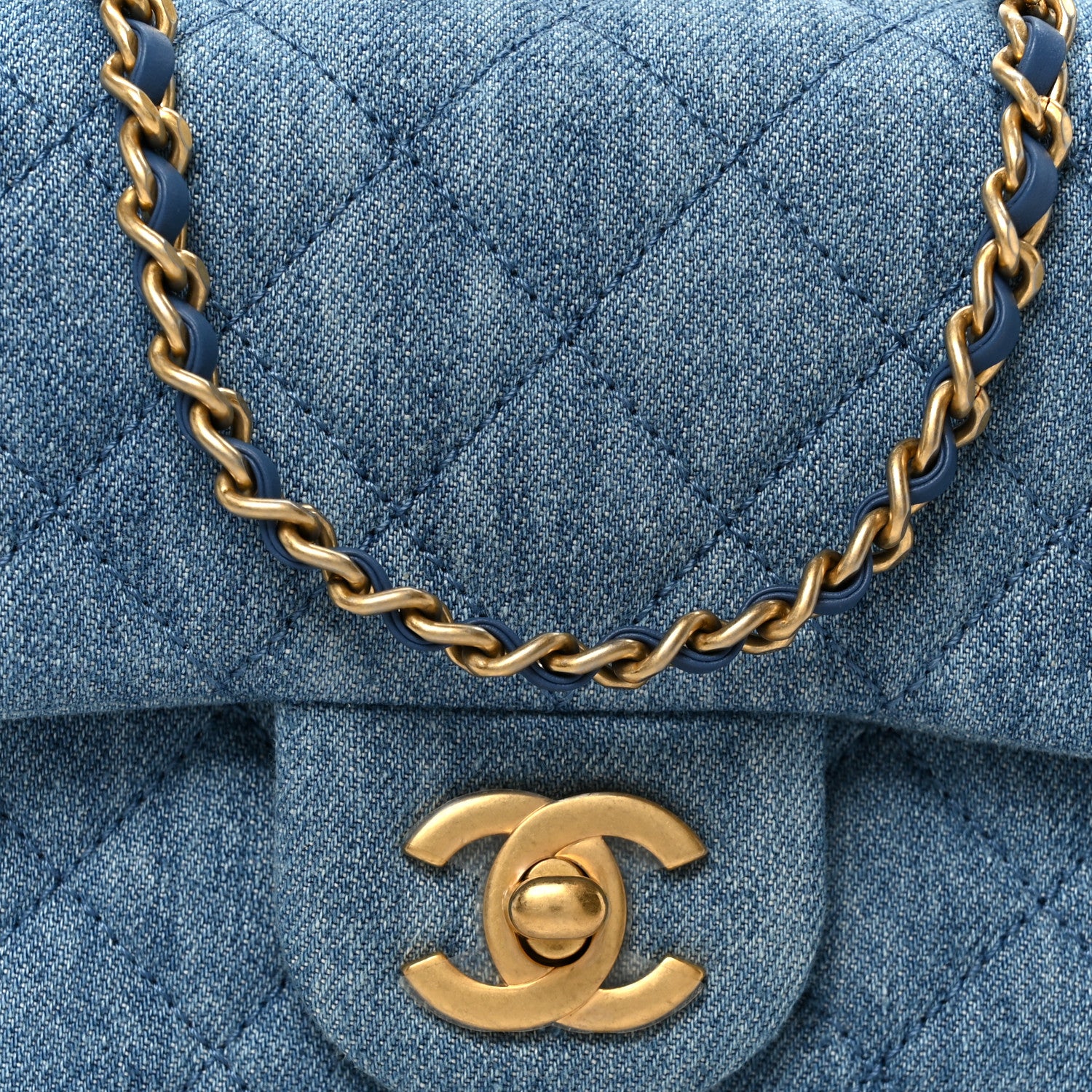 Chanel Denim Quilted Mini Pearl Crush Flap Blue 9 of 12