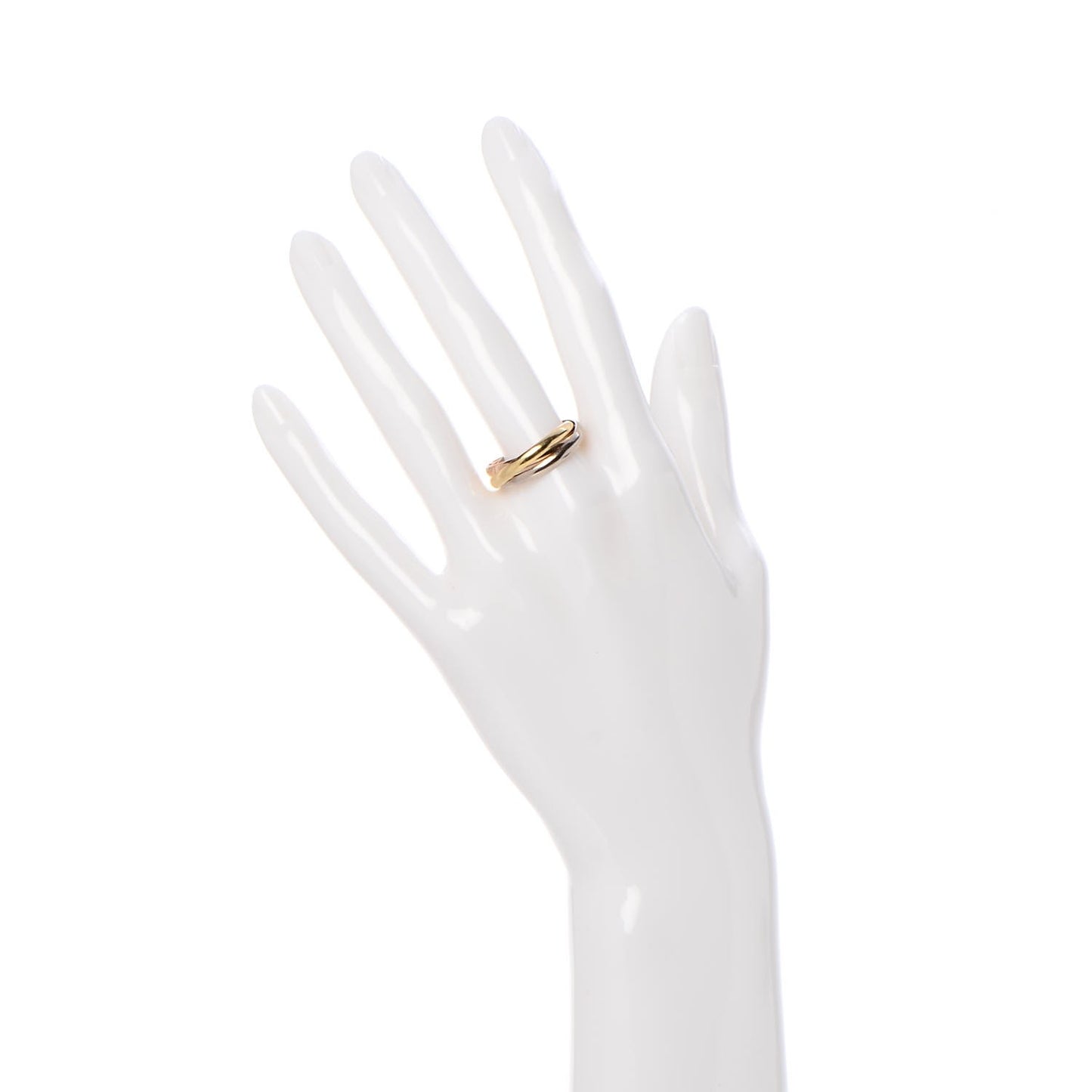 18K Pink Yellow White Gold Small Trinity Ring 58 8.25