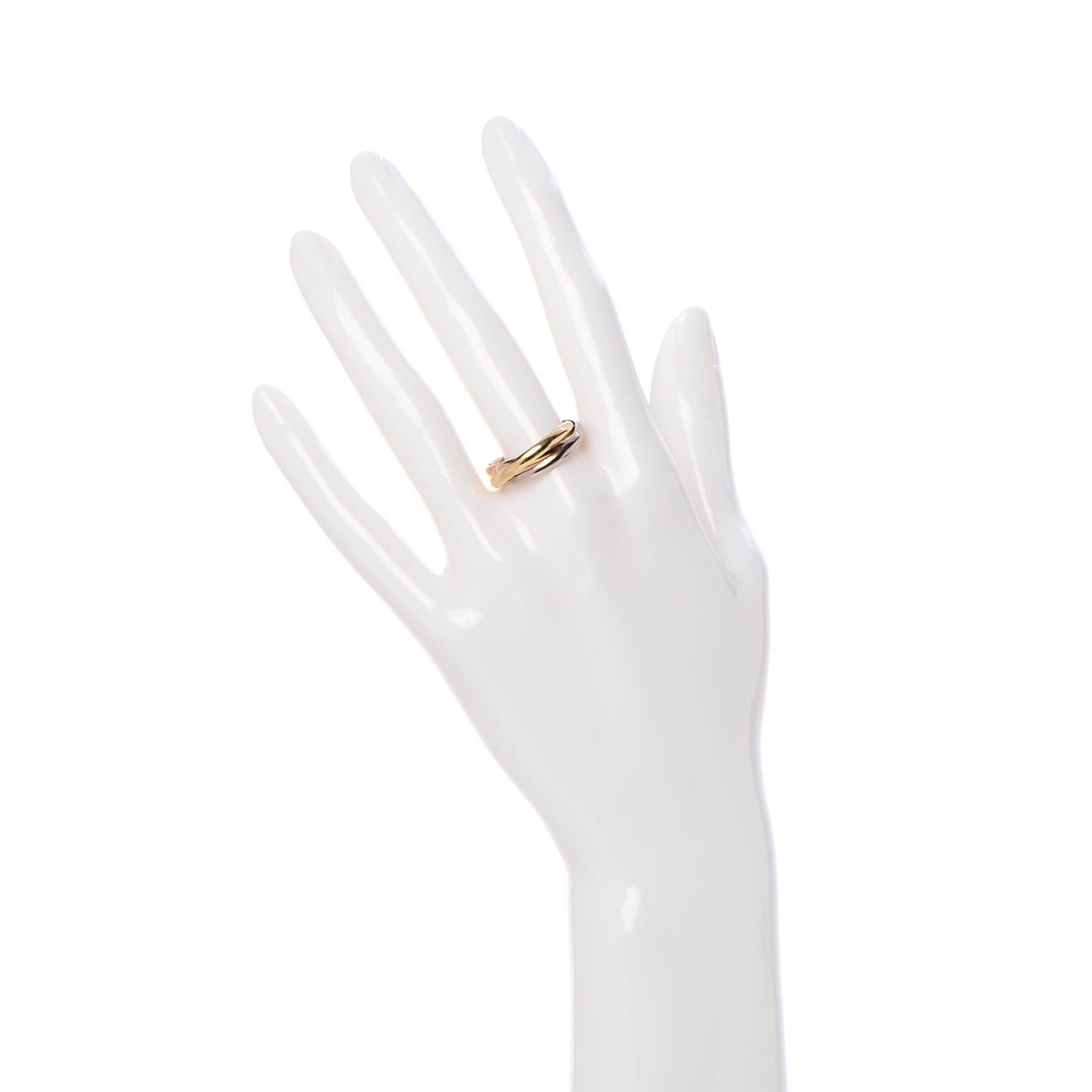 Cartier 18K Pink Yellow White Gold Small Trinity Ring 58 8.25 2 of 5