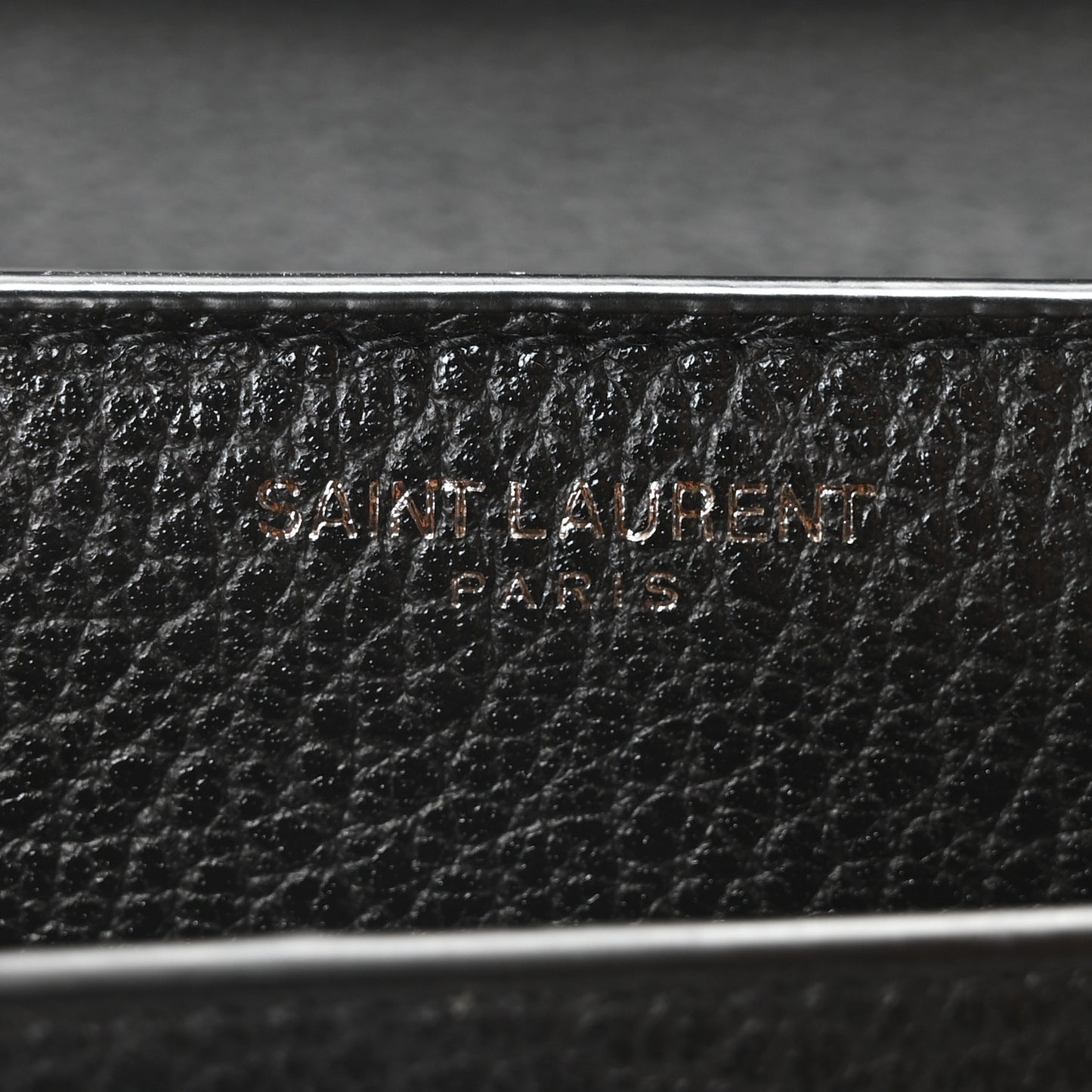 Grained Calfskin Medium Monogram Sunset Satchel Black
