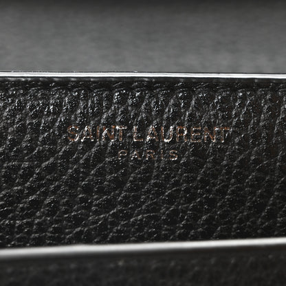Saint Laurent Grained Calfskin Medium Monogram Sunset Satchel Black 6 of 10
