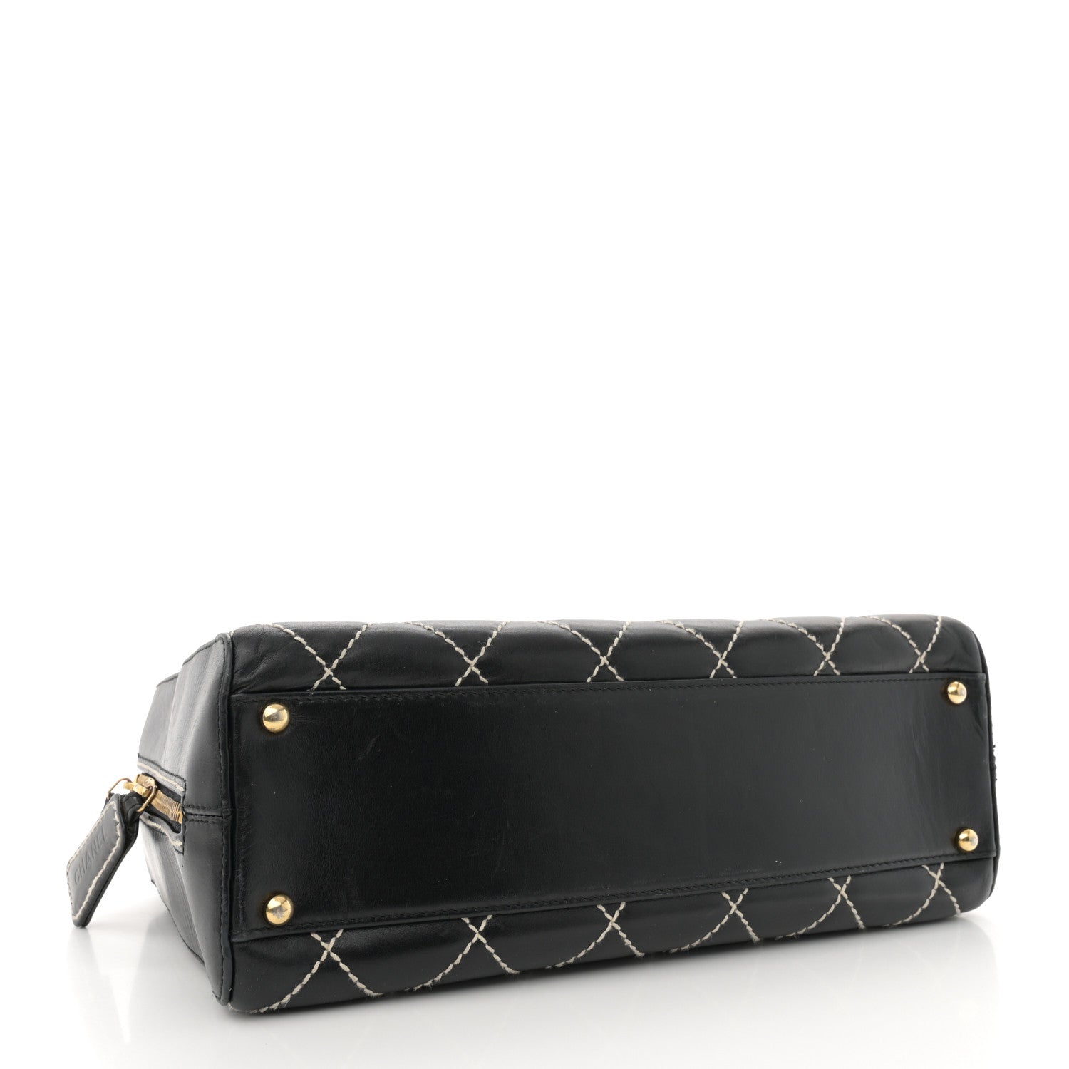 Chanel Calfskin Contrast Stitch Surpique Bowler Black 4 of 14