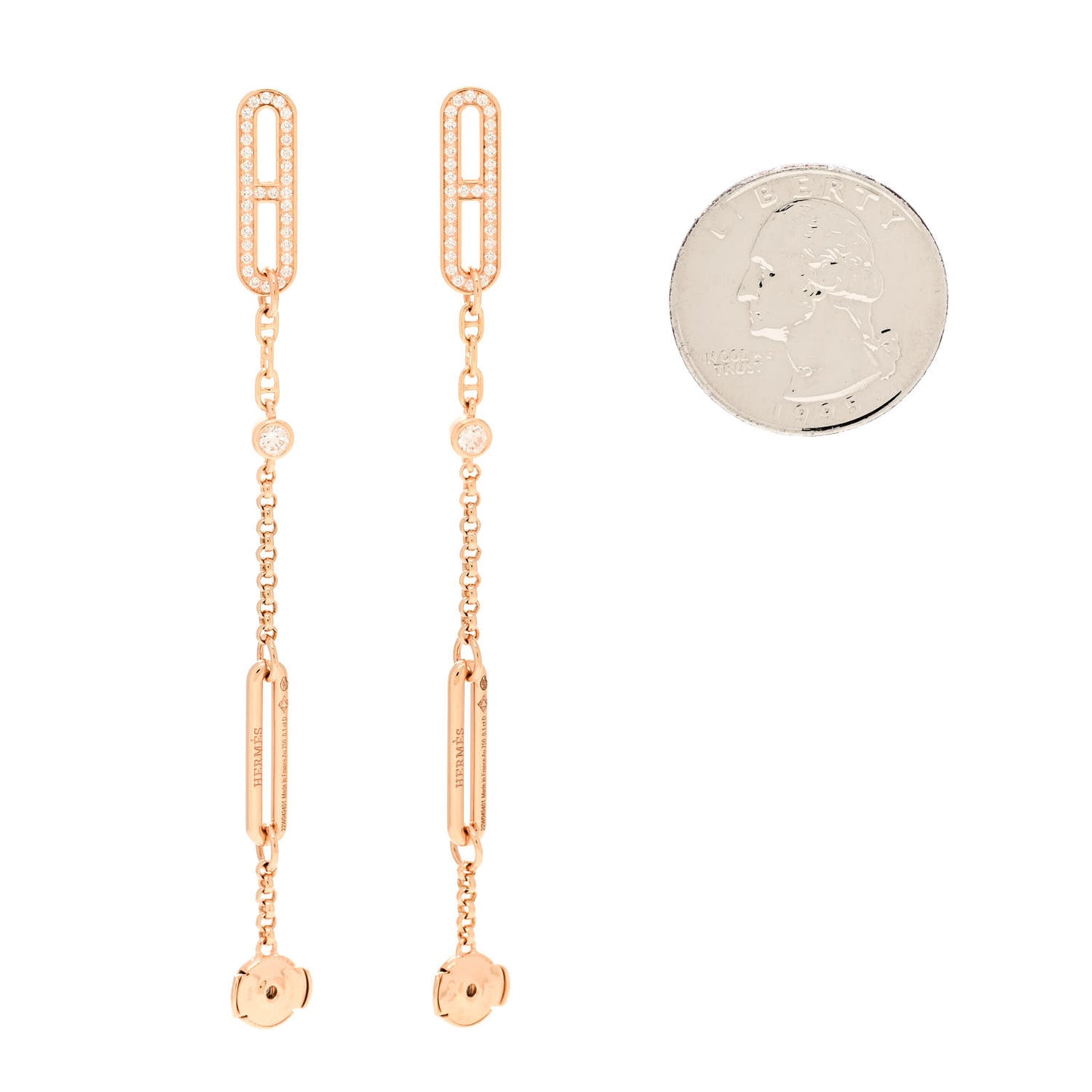 18K Rose Gold Diamond Chaine D'Ancre Chaos Earrings