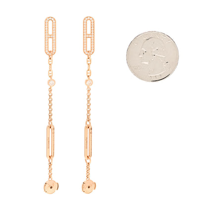Hermes 18K Rose Gold Diamond Chaine D'Ancre Chaos Earrings 3 of 6