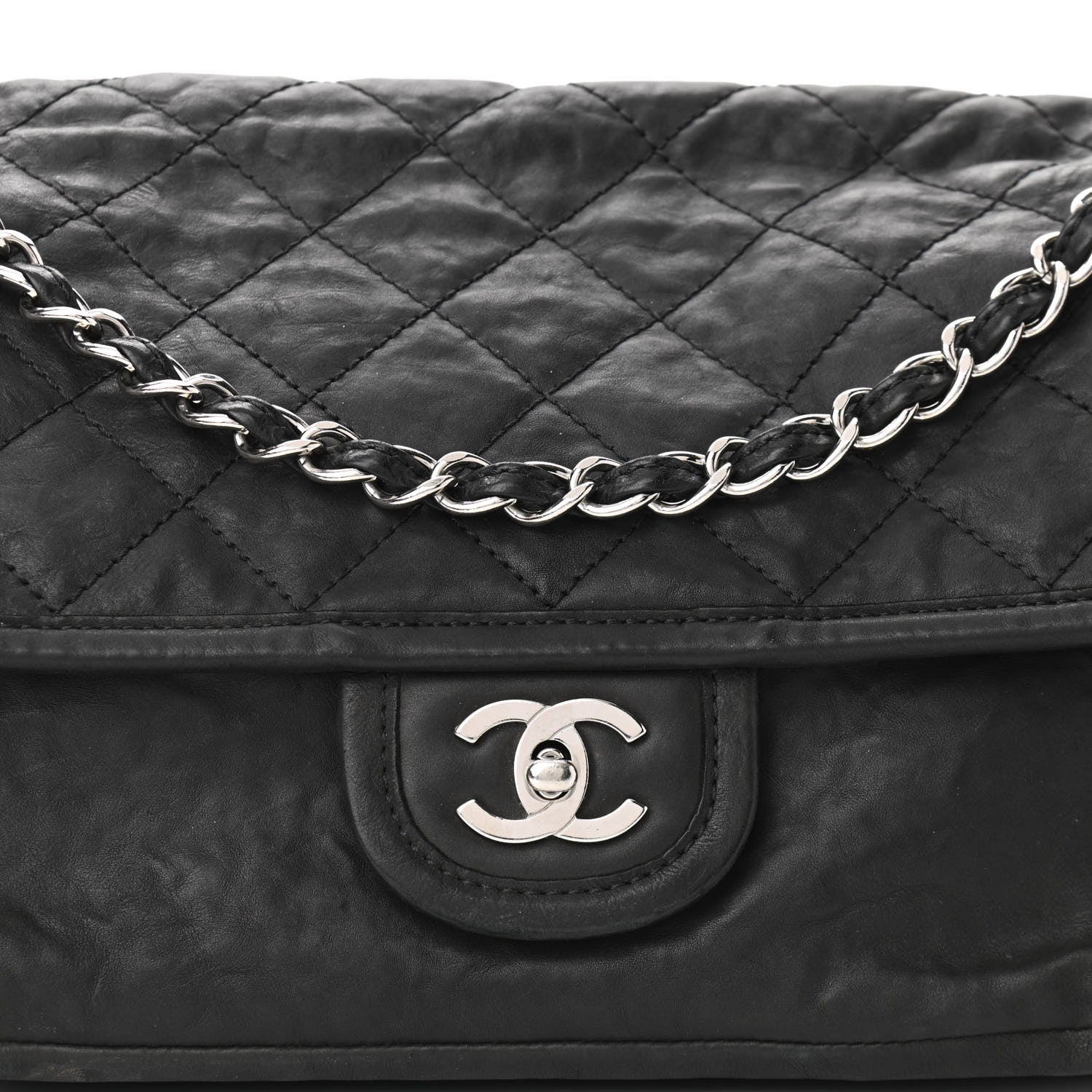 Chanel Washed Lambskin Accordion Flap Black 8 of 10