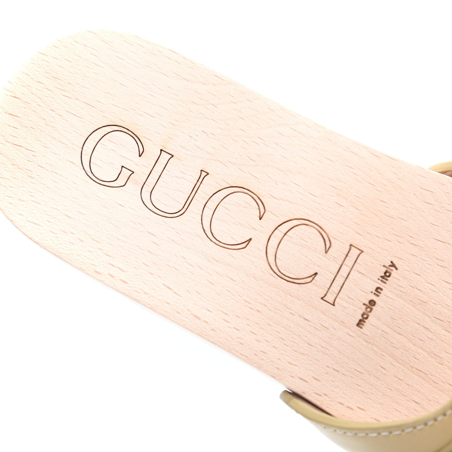 Calfskin Interlocking G Slide Sandals 35 Diagonal Beige