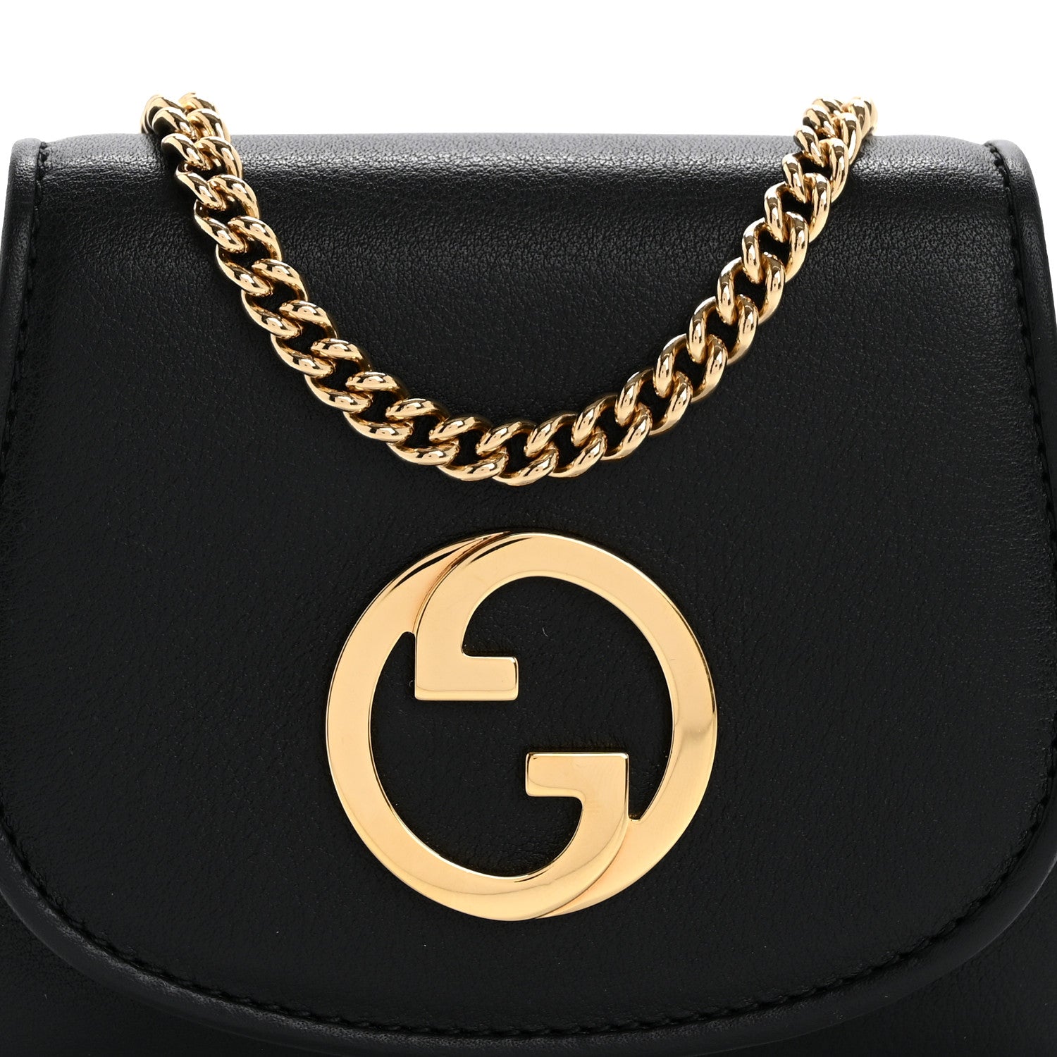 Gucci Roxy Calfskin Medium Blondie Chain Wallet Black 9 of 13