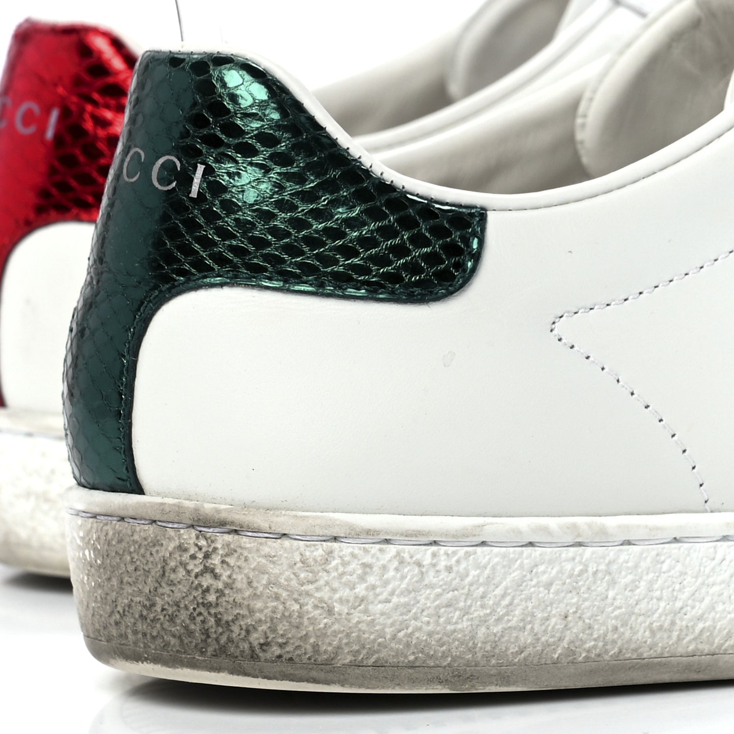Calfskin Ayers Bee Embroidered Womens Ace Sneakers 39 White Green