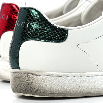 Gucci Calfskin Ayers Bee Embroidered Womens Ace Sneakers 39 White Green 11 of 12