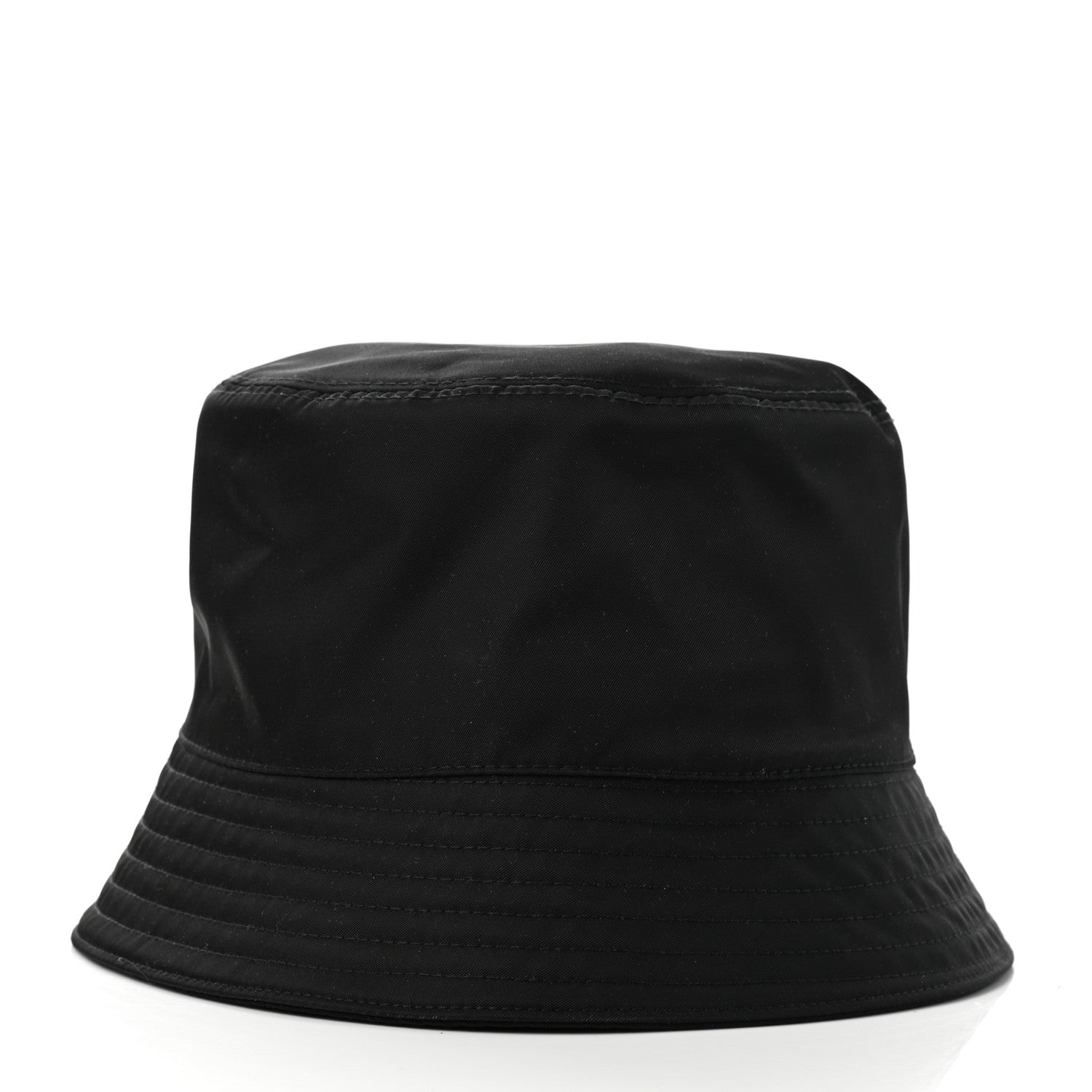 Prada Re-Nylon Metal Triangle Logo Womens Bucket Hat M Black 4 of 8