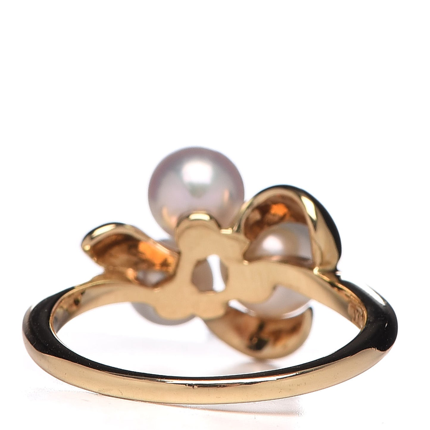 18K Yellow Gold Akoya Pearl 4.5-5.5mm Cluster Ring 50 5.25