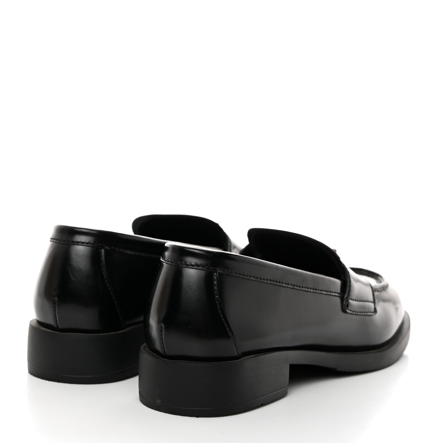 Spazzolato Metal Triangle Logo 50mm Loafers 35 Black
