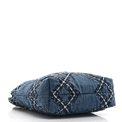 Chanel Denim Stitched Quilted Mini Chanel 22 Blue 4 of 10