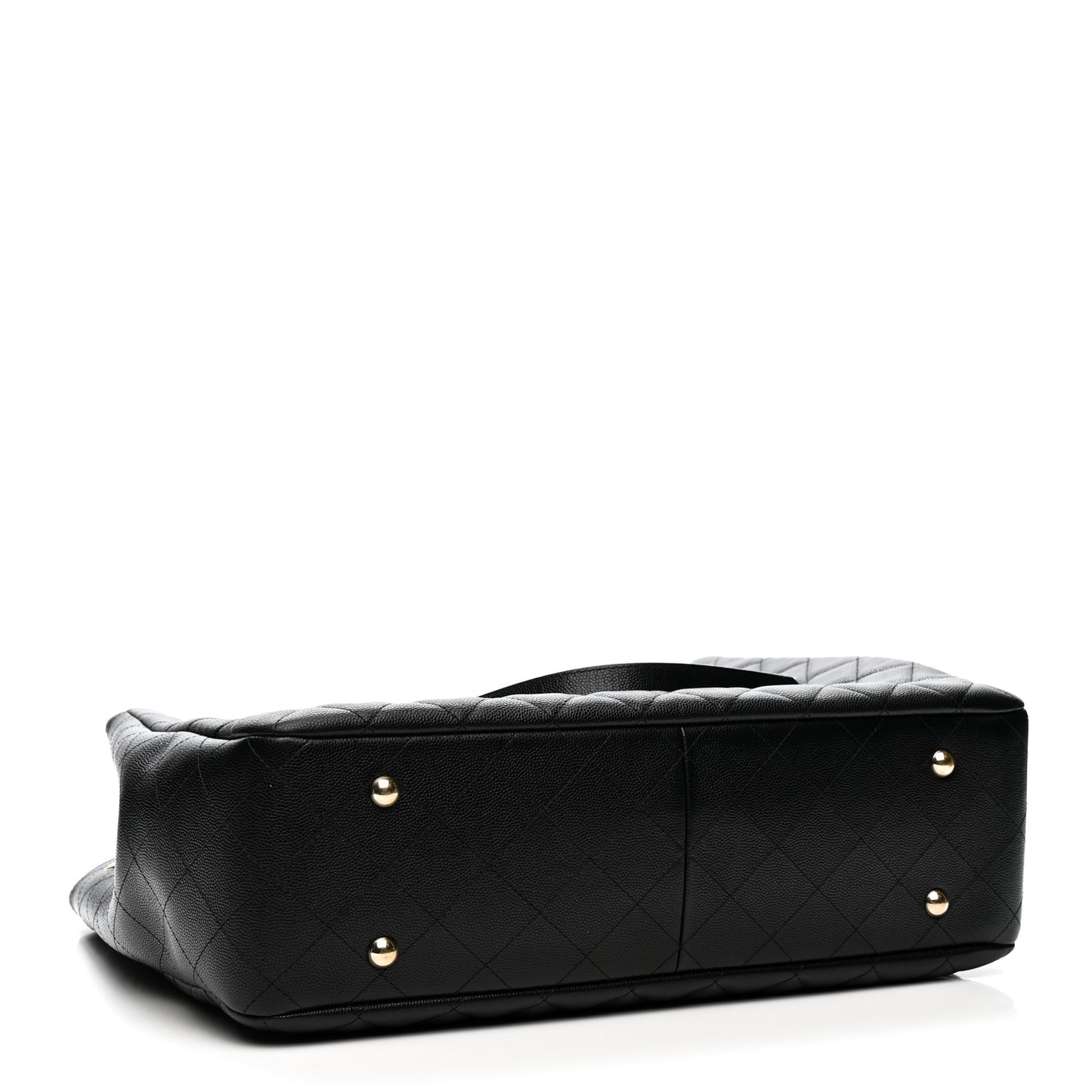 Caviar Quilted Large Shopping Tote Black