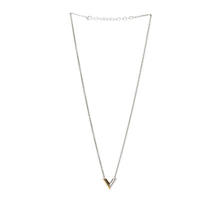 Louis Vuitton Essential V Necklace Silver Gold 2 of 4