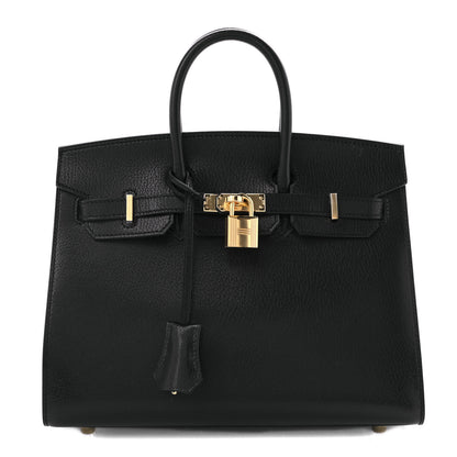 Hermes Chevre Chamkila Birkin Sellier 25 Bambou Black 1 of 31
