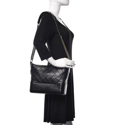 Chanel Aged Calfskin Quilted Medium Gabrielle Hobo Black 1 of 10